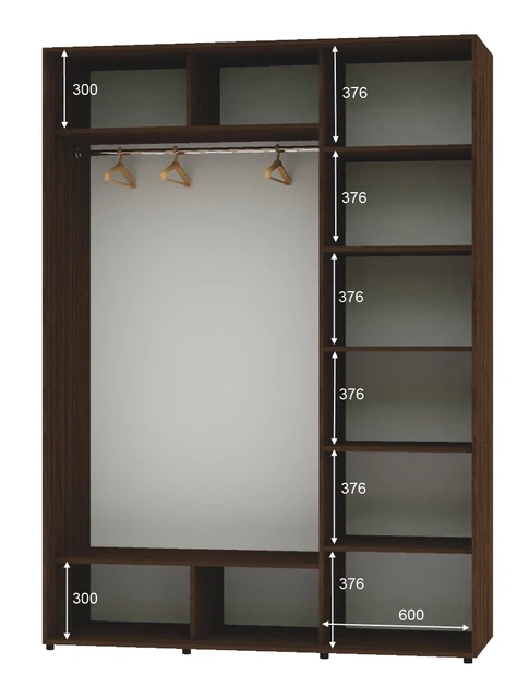 Шкаф-купе двухдверный Алекса 170*60*240 Орех селект каменный 2 двери ДСП - Фото 2 Шкаф-купе двухдверный Алекса 170*60*240 Орех селект каменный 2 двери ДСП - изображение 2