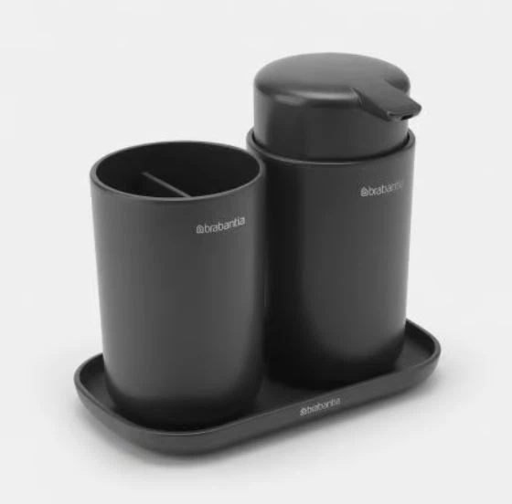 Набір із 3 аксесуарів для ванної кімнати Brabantia ReNew 9,9х17,2х15 см чорний (280368) - зображення 4