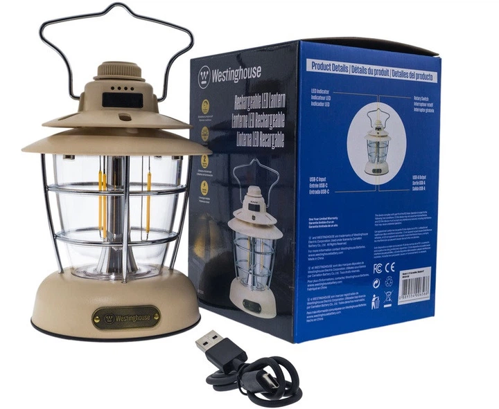 Фонарь кемпинговый Westinghouse RETRO LED Filament WF241 Type-C з функцією Power Bank - Фото 10 Фонарь кемпинговый Westinghouse RETRO LED Filament WF241 Type-C з функцією Power Bank - изображение 10