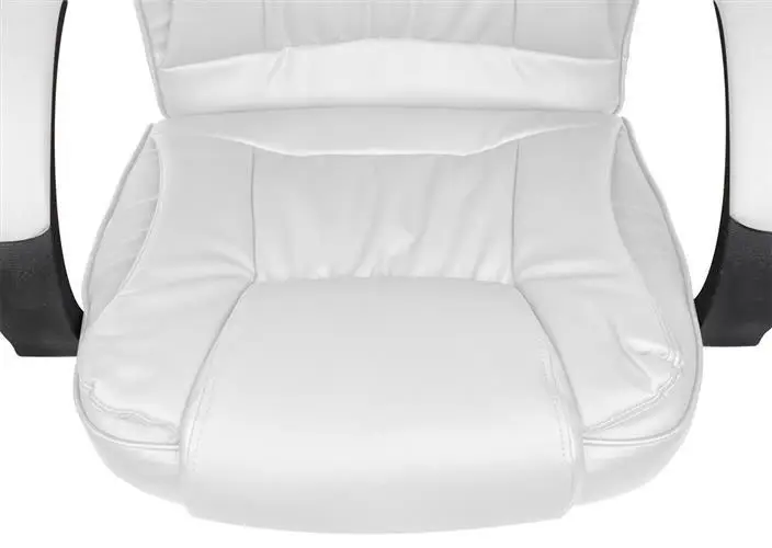 Компьютерное офисное кресло с эко кожи Malatec 8984 белое - изображение 7