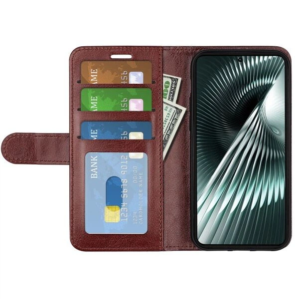 Класичний чохол-книжка Deexe Wallet Style для Xiaomi Poco F6 - Brown - зображення 2