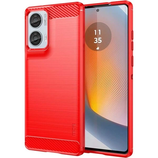 Силиконовый (TPU) чехол MOFI Carbon Fiber для Motorola Edge 50 Fusion - Red - Фото 1 Силиконовый (TPU) чехол MOFI Carbon Fiber для Motorola Edge 50 Fusion - Red - изображение 1