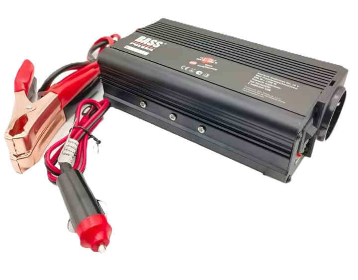 Przetwornica Bass Polska 5010 600/1200 W 12-230 V DC-AC Black (5902067626276) - obraz 4