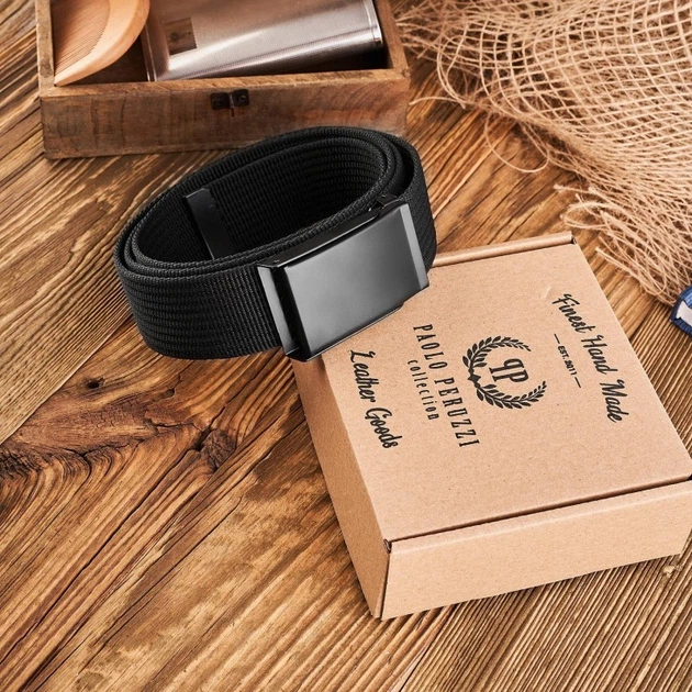 Pasek męski materiałowy Paolo Peruzzi PW-25 115 cm Czarny (5904365076272) - obraz 3