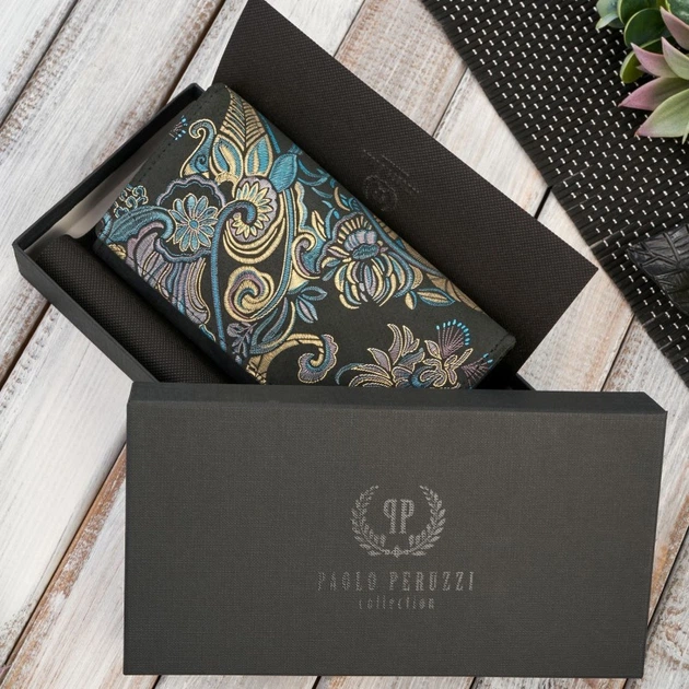 Гаманець жіночий шкіряний Paolo Peruzzi T-09 Чорний з різнокольоровим (5905567203947) - зображення 5