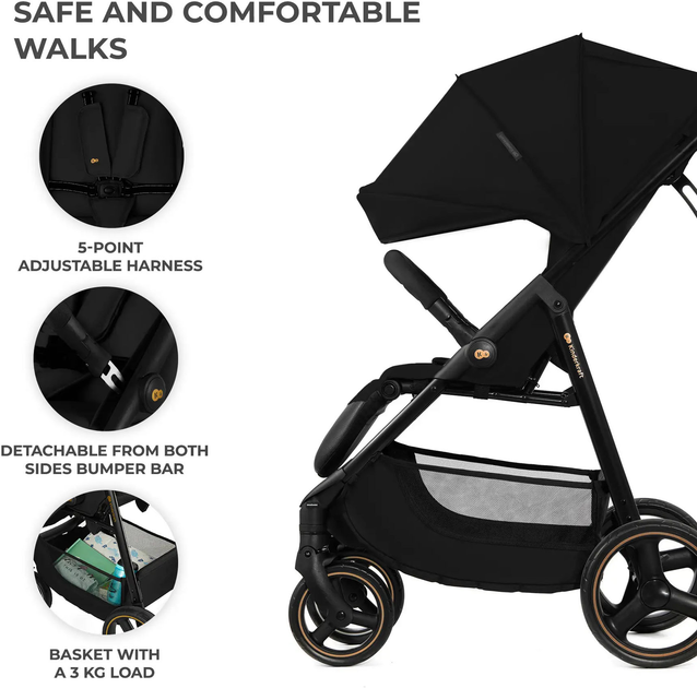 Прогулочная коляска Kinderkraft Trig 3 Onyx Black (KSTRIG03BLK0000) (5902533924868) - изображение 6
