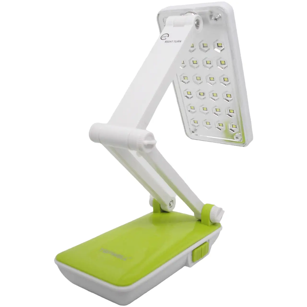 Led лампа настольная с аккумулятором складная высота 27см, 20 светодиодов 2 режима свечения, салатовый - изображение 3