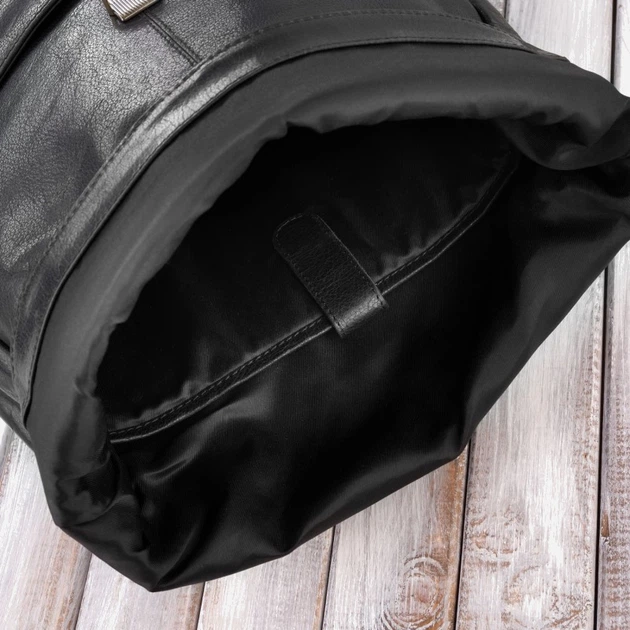 Рюкзак чоловічий з натуральної шкіри вміщує формат А4 Paolo Peruzzi AV-02-BL Чорний (5905567203640) - зображення 3