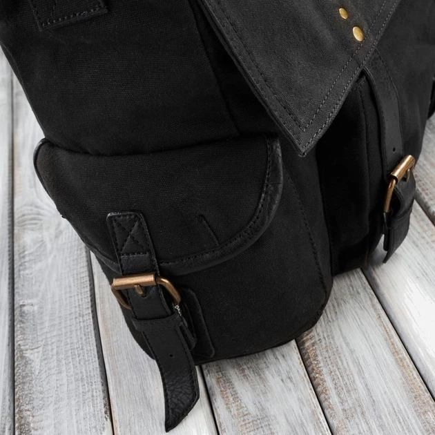 Сумка-месенджер через плече чоловіча тканинна Paolo Peruzzi E-01-BL Чорна (5905567203275) - зображення 3