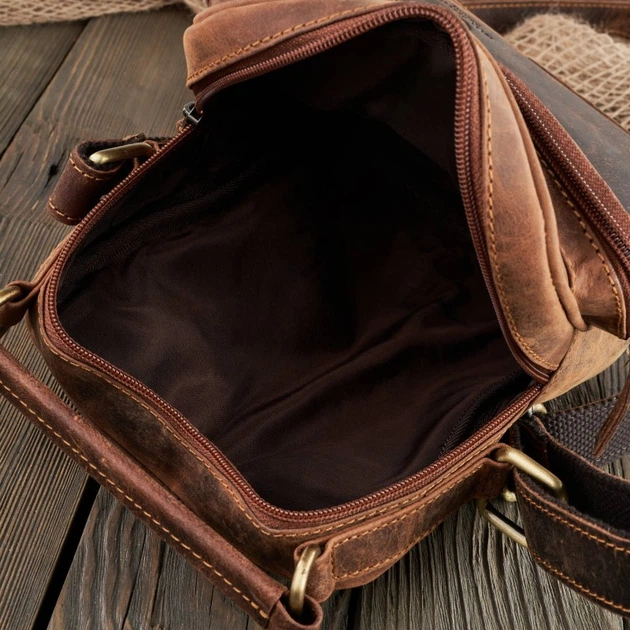 Torba przez ramię męska ze skóry naturalnej Paolo Peruzzi T-22-HBR Brązowa (5904365073370) - obraz 5