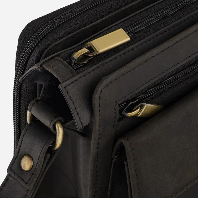 Сумка-клатч чоловіча з натуральної шкіри Paolo Peruzzi T-26-HBL Графітова (5904365073967) - зображення 8