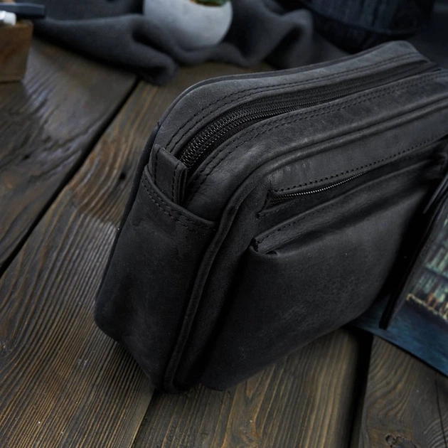 Saszetka męska ze skóry naturalnej Paolo Peruzzi T-56-HBL Czarna (5904365077910) - obraz 5