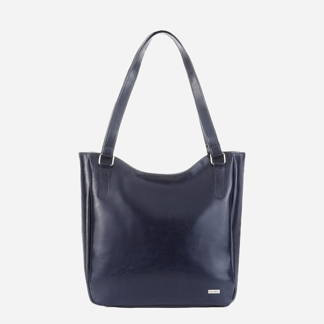 Torebka shopper damska ze skóry naturalnej Paolo Peruzzi Z-09-NAVY Ciemnoniebieska (5903754432002) - obraz 1