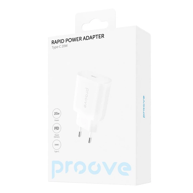 Зарядний Пристрій Proove Rapid 20W (Type-C) white - Фото 2 Зарядний Пристрій Proove Rapid 20W (Type-C) white - зображення 2