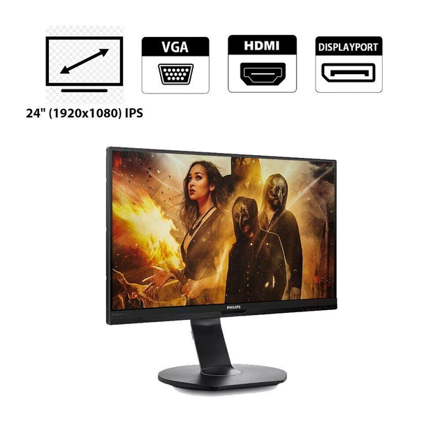 Монитор Philips 241B7Q / 24" (1920x1080) IPS WLED / DP, HDMI VGA б/у ...