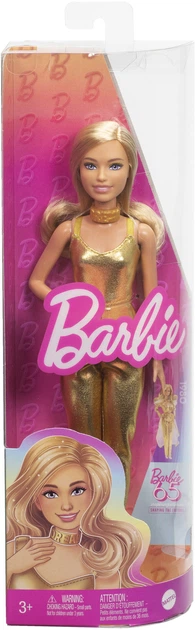 Lalka Mattel Barbie Fashionistka w złotym kombinezonie (0194735176779) - obraz 4
