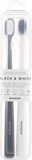 Набір зубних щіток "Black & White" - MAKEUP Toothbrush Set 2шт (1298815-5536704) - Фото 2 Набір зубних щіток "Black & White" - MAKEUP Toothbrush Set 2шт (1298815-5536704) - зображення 2