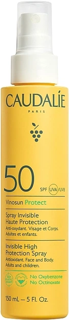 Сонцезахисний спрей для тіла - Caudalie Vinosun Protect Spray Invisible SPF50 150ml (1191796-137942) - Фото 1 Сонцезахисний спрей для тіла - Caudalie Vinosun Protect Spray Invisible SPF50 150ml (1191796-137942) - зображення 1