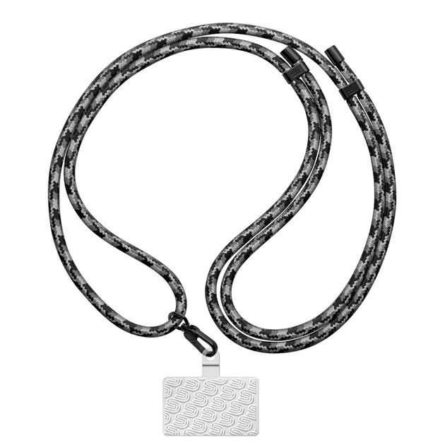 Універсальний ремінець-шнурок для смартфона, Rope, Black Monochrome, нейлоновий, міцний, регульований по довжині, з тримачем для чохлів з вирізом для зарядки, кросбоді, підходить для носіння на шиї та через плече, ArmorStandart (ARM76091) - Фото 2 Універсальний ремінець-шнурок для смартфона, Rope, Black Monochrome, нейлоновий, міцний, регульований по довжині, з тримачем для чохлів з вирізом для зарядки, кросбоді, підходить для носіння на шиї та через плече, ArmorStandart (ARM76091) - зображення 2