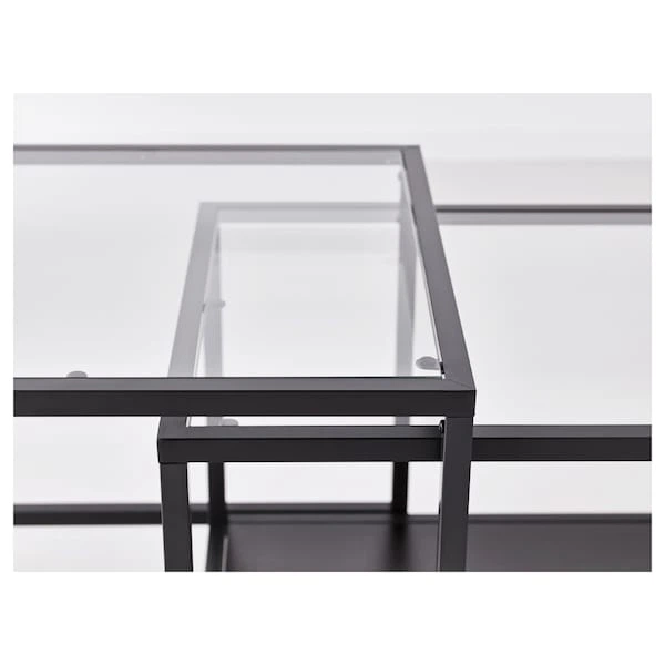 Комплект журнальних столиків IKEA VITTSJO 90х50 см чорно-коричневий (802.153.32) - зображення 6