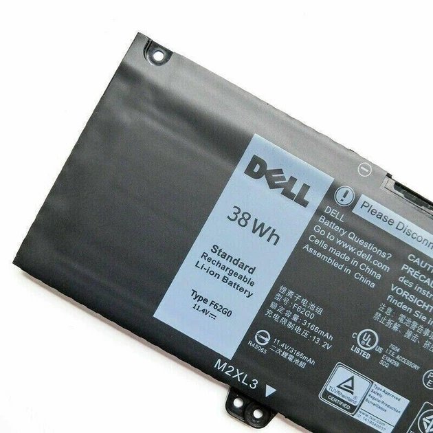 Батарея для ноутбука Dell Inspiron 13 7370 7380 7386 7373 Vostro 5370 (F62G0 11.4V 38Wh) - изображение 2