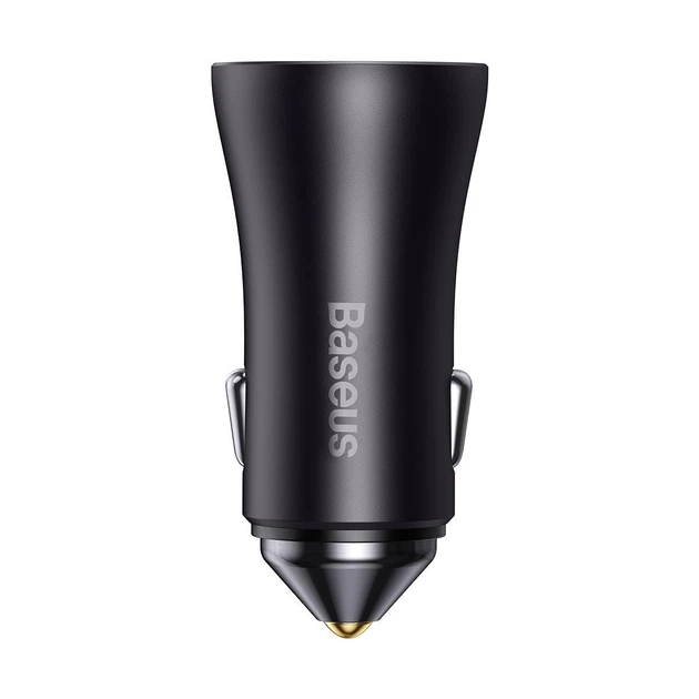Автомобільний зарядний пристрій Baseus Golden Contactor Pro 2x USB-C 40W Black (CGJP000013) - зображення 2