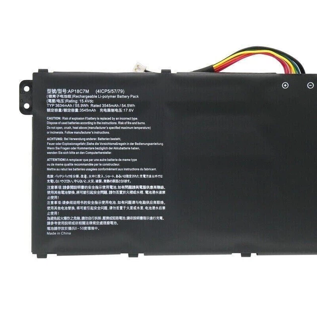 Батарея для ноутбука Acer Swift 5 SF514-54T SF514-55 SF313-52G SF313-53G Spin SP513-54N (AP18C7M 15.4V 55.9Wh) - изображение 3