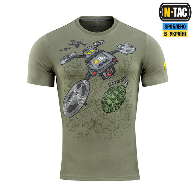 Тактическая M-Tac футболка Мавик Light Olive олива 2XL - изображение 2