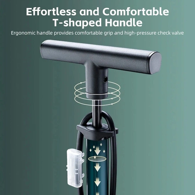 Велосипедний насос Rockbros підлоговий 42310007001 Чорний (7016802870447) - зображення 3