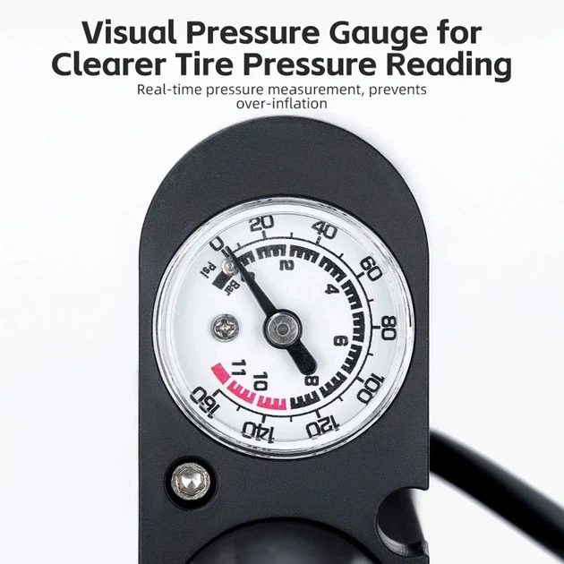 Велосипедний насос Rockbros підлоговий 42310007001 Чорний (7016802870447) - зображення 6