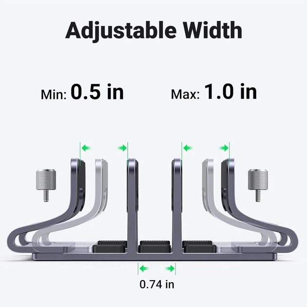 Подставка UGREEN LP825 вертикальная на три слота для планшета ноутбука регулируемая алюминиевая настольная подставка для MacBook Air Pro, Microsoft Surface Laptop 4, LG Gram 17 Grey (35357) - Фото 2 Подставка UGREEN LP825 вертикальная на три слота для планшета ноутбука регулируемая алюминиевая настольная подставка для MacBook Air Pro, Microsoft Surface Laptop 4, LG Gram 17 Grey (35357) - изображение 2