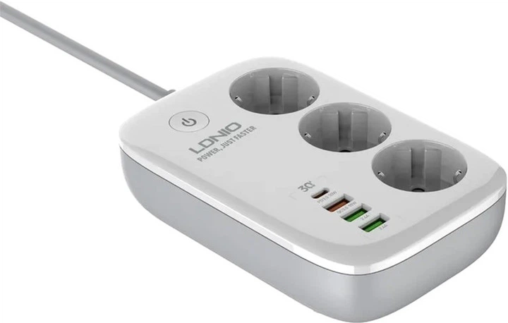 Сетевой удлинитель LDNIO SEW3452 3 ports/PD/3USB/1 QC 3.0/1 Type-C/WiFi управление, умный сетевой фильтр (807244201) - изображение 4