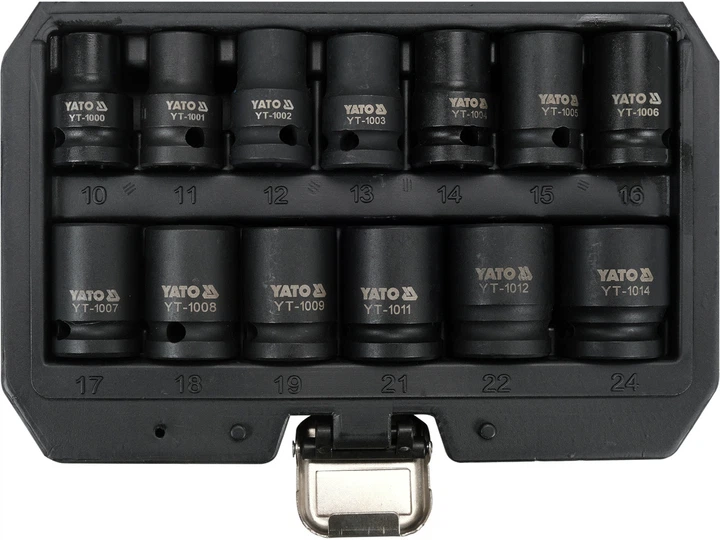Ударные Головки 1/2" M10-M24 мм Набор 13 шт YATO (YT-10251) - изображение 2