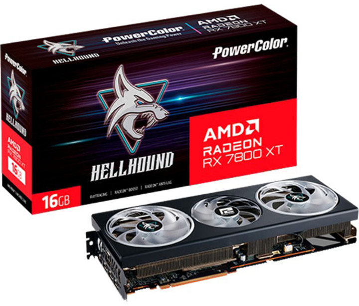 Відеокарта Powercolor PCI-Ex Radeon RX 7800 XT Hellhound 16GB GDDR6 (256bit) (2520/19500) (HDMI, 3 x DisplayPort) (RX7800XT 16G-L/OC) - зображення 9