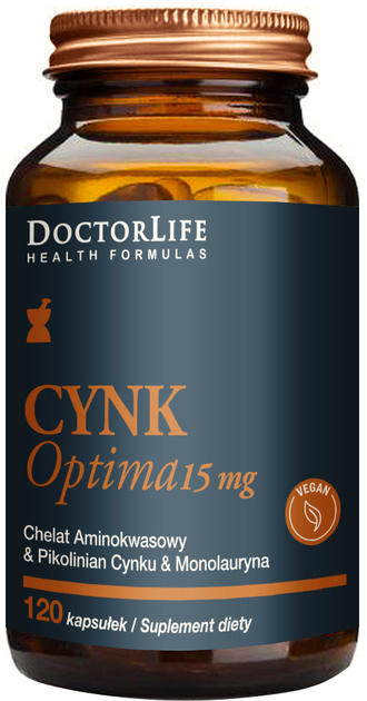 Suplement diety Doctor Life Cynk Optima 15 mg 120 kapsulek (5903317644163) - obraz 1