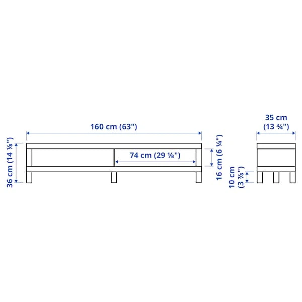 Тумба під телевізор IKEA LACK 160x35x36 см (204.989.04) - зображення 6