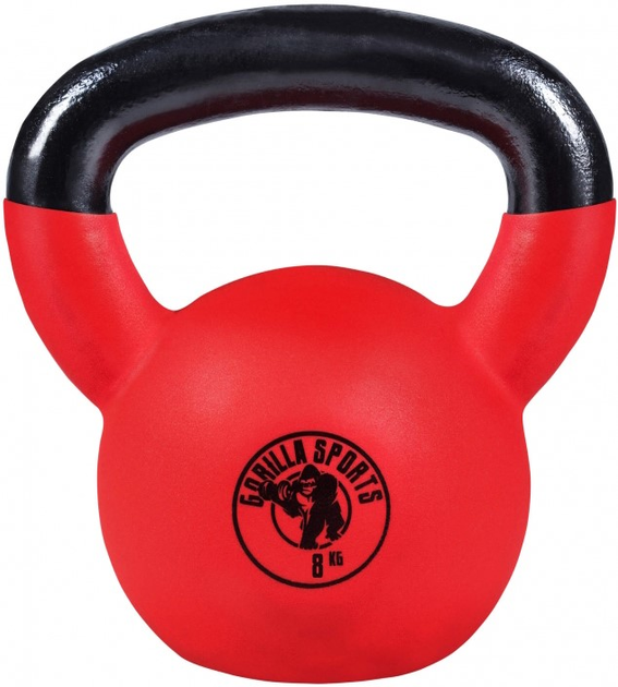 Kettlebell Gorilla Sports z gumową powłoką 8 kg (4260200842220) - obraz 1