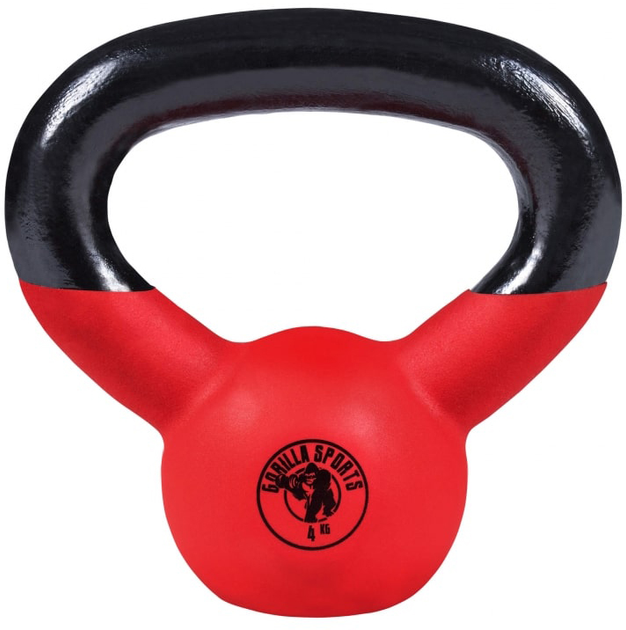 Kettlebell Gorilla Sports gumowane profesional 4 kg (4260200842213) - obraz 1