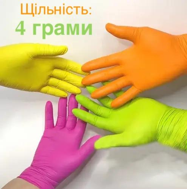 Перчатки нитриловые разноцветные (4 цвета) AMPri Style Tutti Frutti размер L, 96 шт - изображение 2