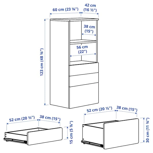 Книжкова шафа IKEA SMASTAD/PLATSA 60x42x123 см (094.205.15) - изображение 7