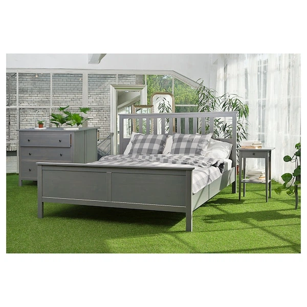 Ліжко IKEA HEMNES 160х200 см сіра морилка (592.471.94) - зображення 6