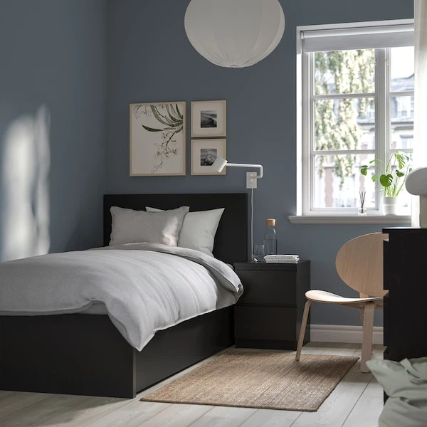 Ліжко з 2 ящиками IKEA MALM 90х200 см чорно-коричневе (190.129.89) - изображение 2
