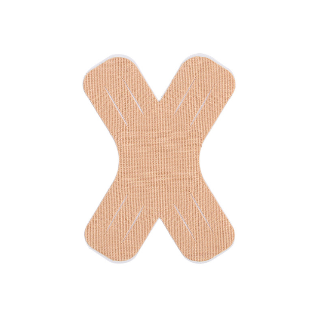 X - образный тейп пластырь для тела 5 штук - 10,5 см х 7,5 м клеющийся Бежевый Кинезиотейп (II) 32527 2ф - изображение 1