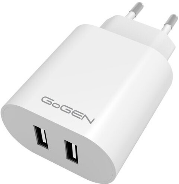 Мережевий зарядний пристрій GoGEN ACH 206 2 x USB-A 24 W White (GOG-ACH206W) - зображення 2