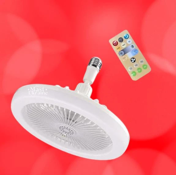 Вентилятор-люстра в патрон LED Multi-Function Fan Light с поворотным шарниром + пульт EVA-27 - Фото 1 Вентилятор-люстра в патрон LED Multi-Function Fan Light с поворотным шарниром + пульт EVA-27 - изображение 1