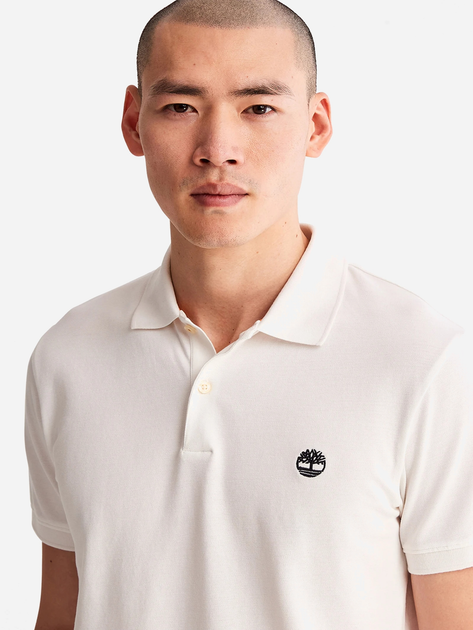 Koszulka polo męska Timberland TB0A2DJE M Biała (194901759621) - obraz 4