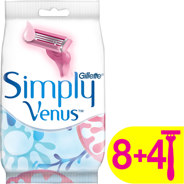 Одноразові станки для гоління (Бритви) жіночі Simply Venus 3 12 шт. (7702018070732) - зображення 2