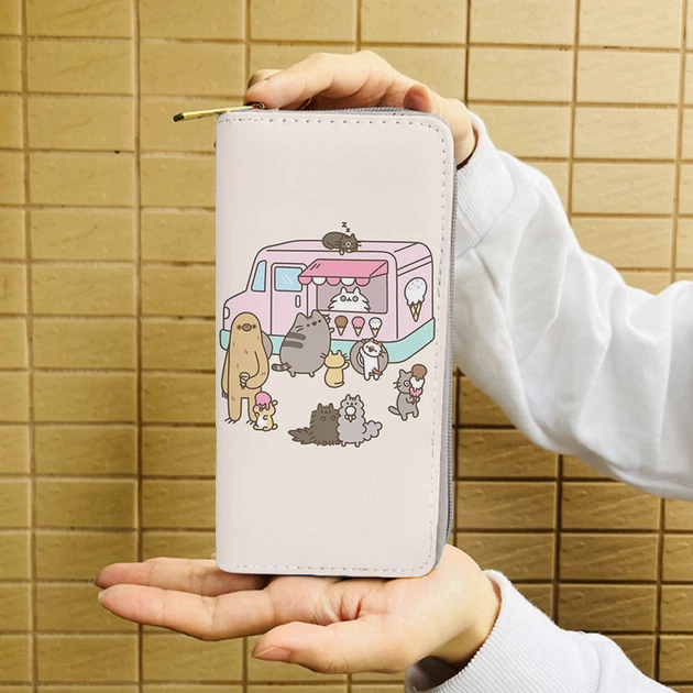 Кошелек клатч портмоне 19х10 Pusheen cat Вагончик с мороженым Бежевый v-12200 - изображение 3