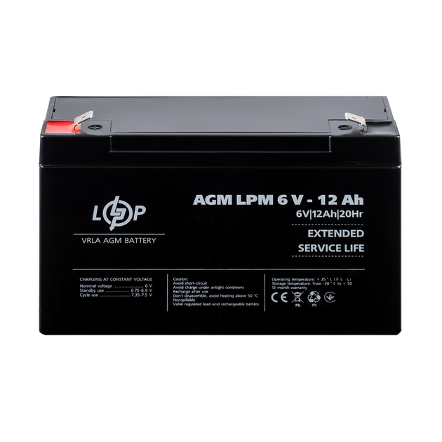 Аккумулятор AGM LogicPower LPM 6-12 AH - изображение 2
