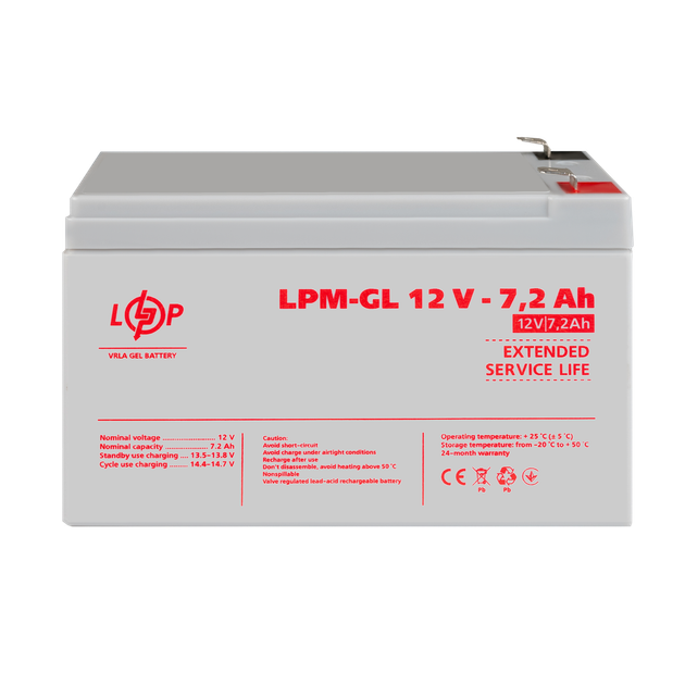 Аккумулятор гелевый LogicPower LPM-GL 12 - 7.2 AH - Фото 2 Аккумулятор гелевый LogicPower LPM-GL 12 - 7.2 AH - изображение 2